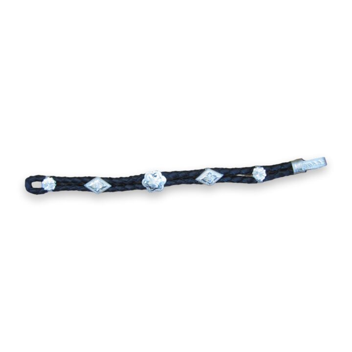 Leather & Sterling Bracelet, on a white background